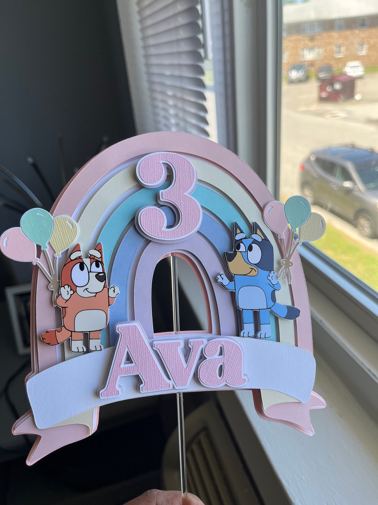 Bluey Rainbow Cake Topper