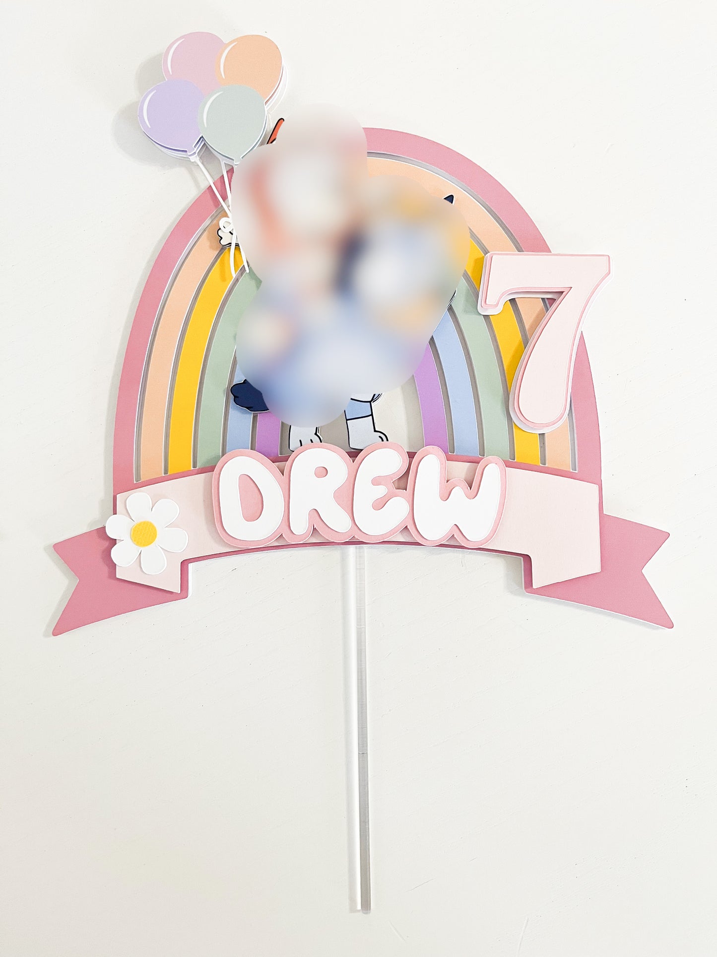 Bluey Cake Topper Rainbow