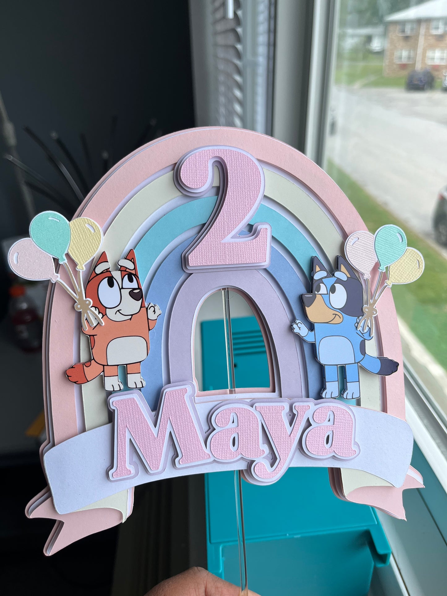 Bluey Rainbow Cake Topper