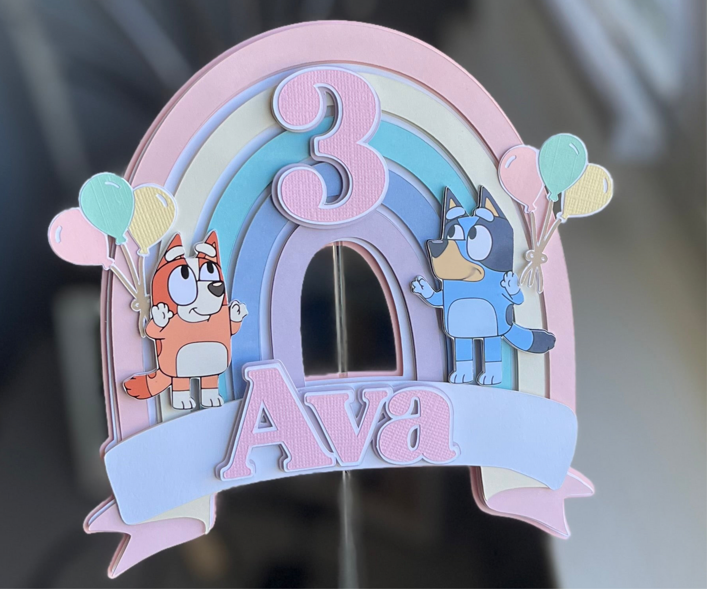 Bluey Rainbow Cake Topper