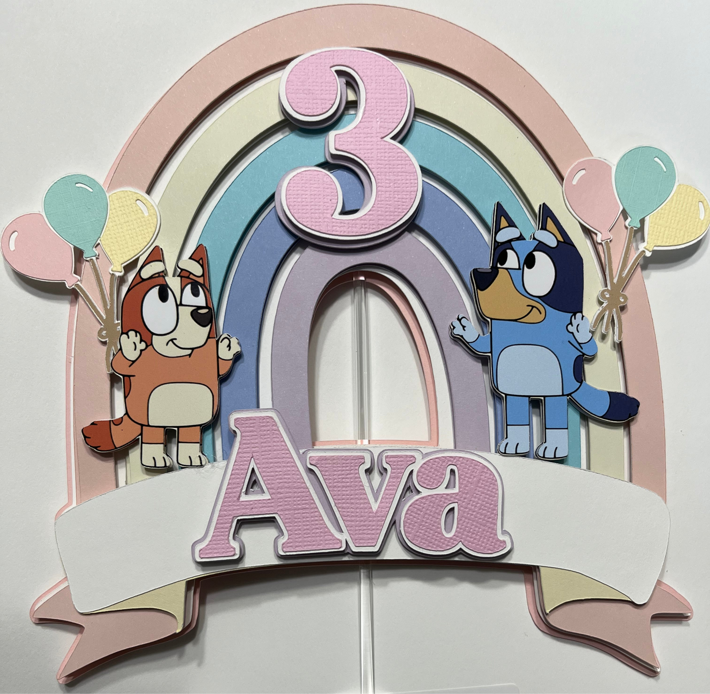 Bluey Rainbow Cake Topper