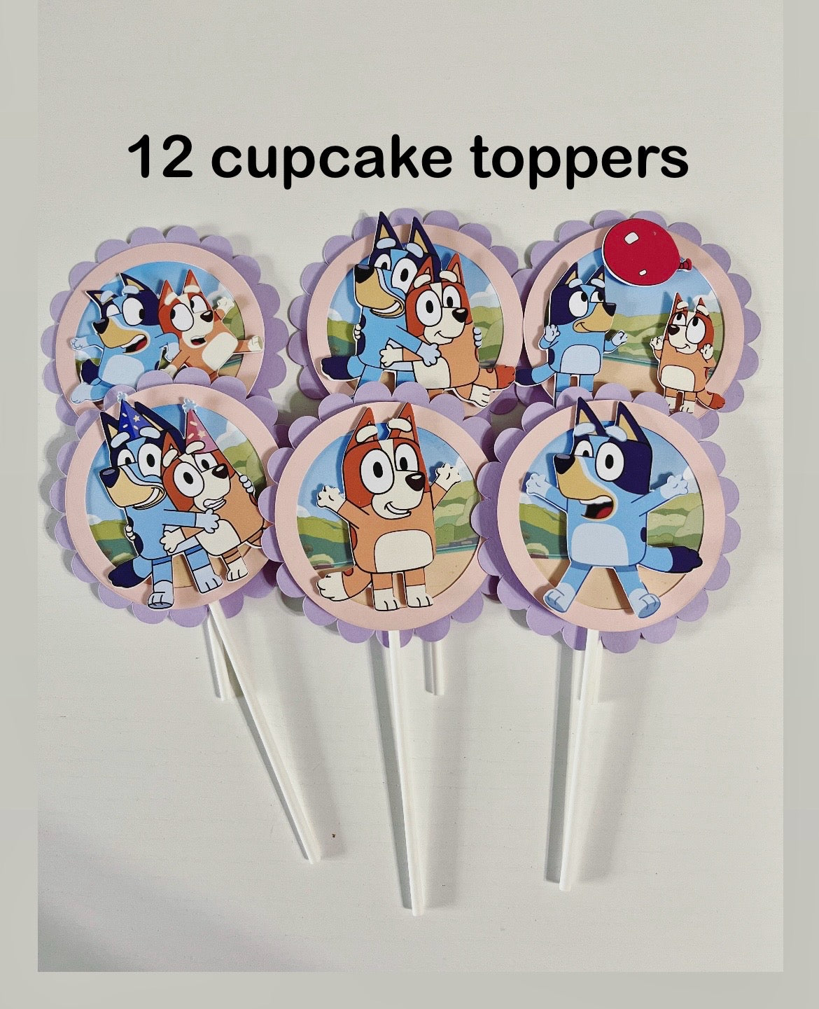 Set of 12 Bluey Cupcake Topper