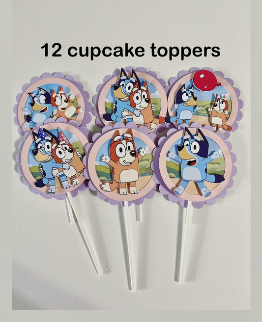 Set of 12 Bluey Cupcake Topper