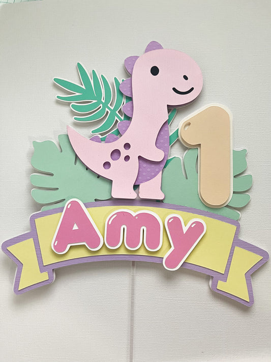 Dinosaurs Cake topper, Girly Dinosaurs