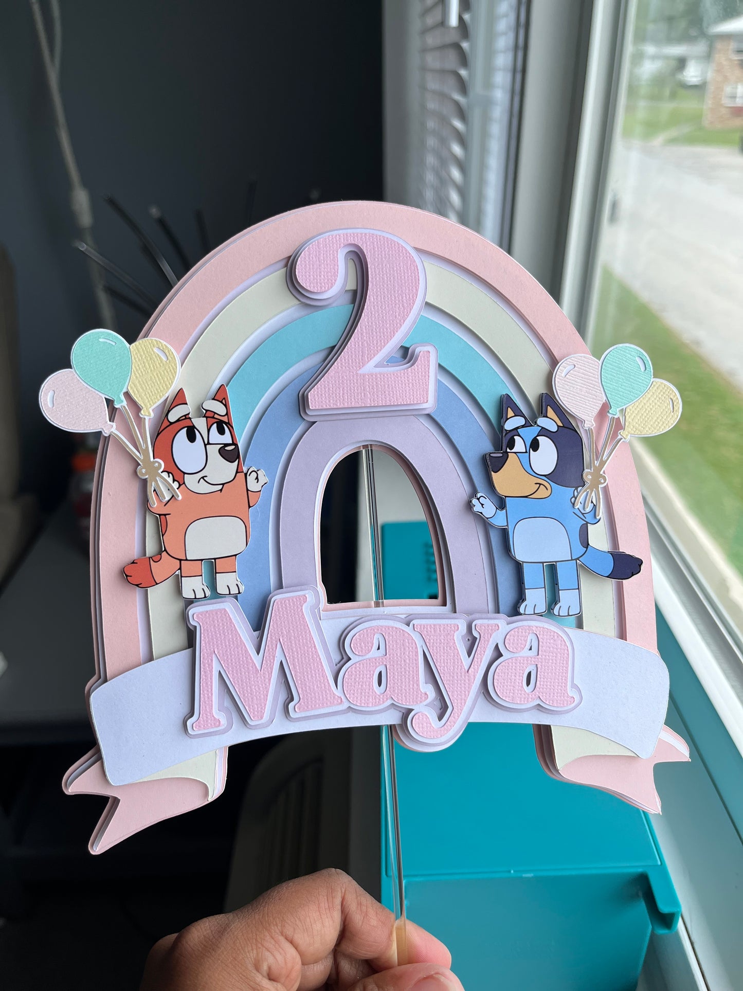 Bluey Rainbow Cake Topper