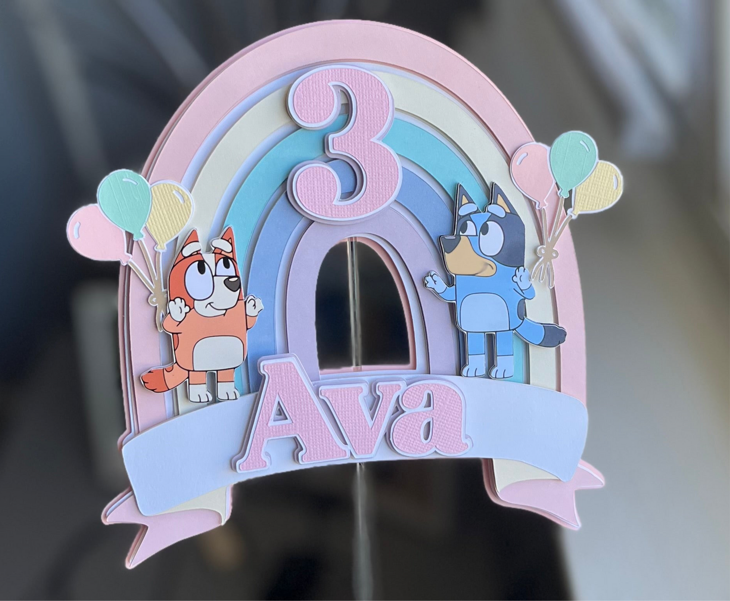 Bluey Rainbow Cake Topper