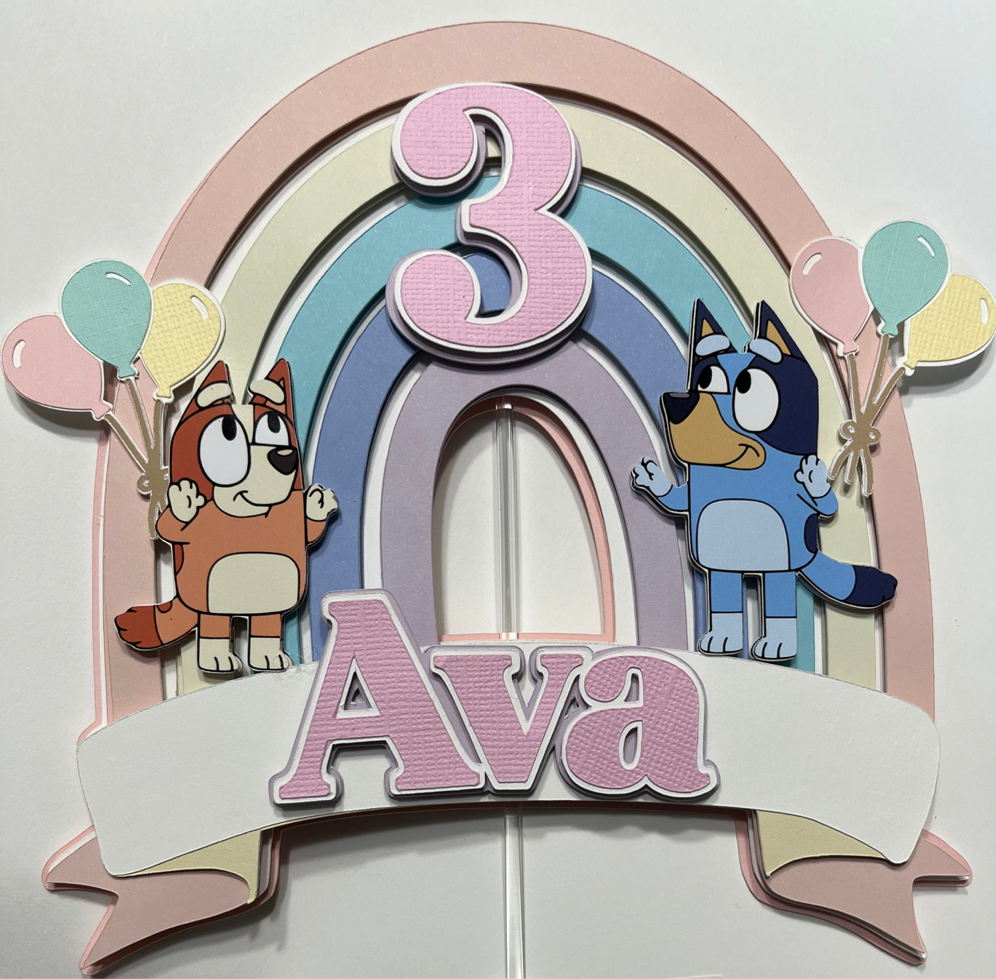 Bluey Rainbow Cake Topper