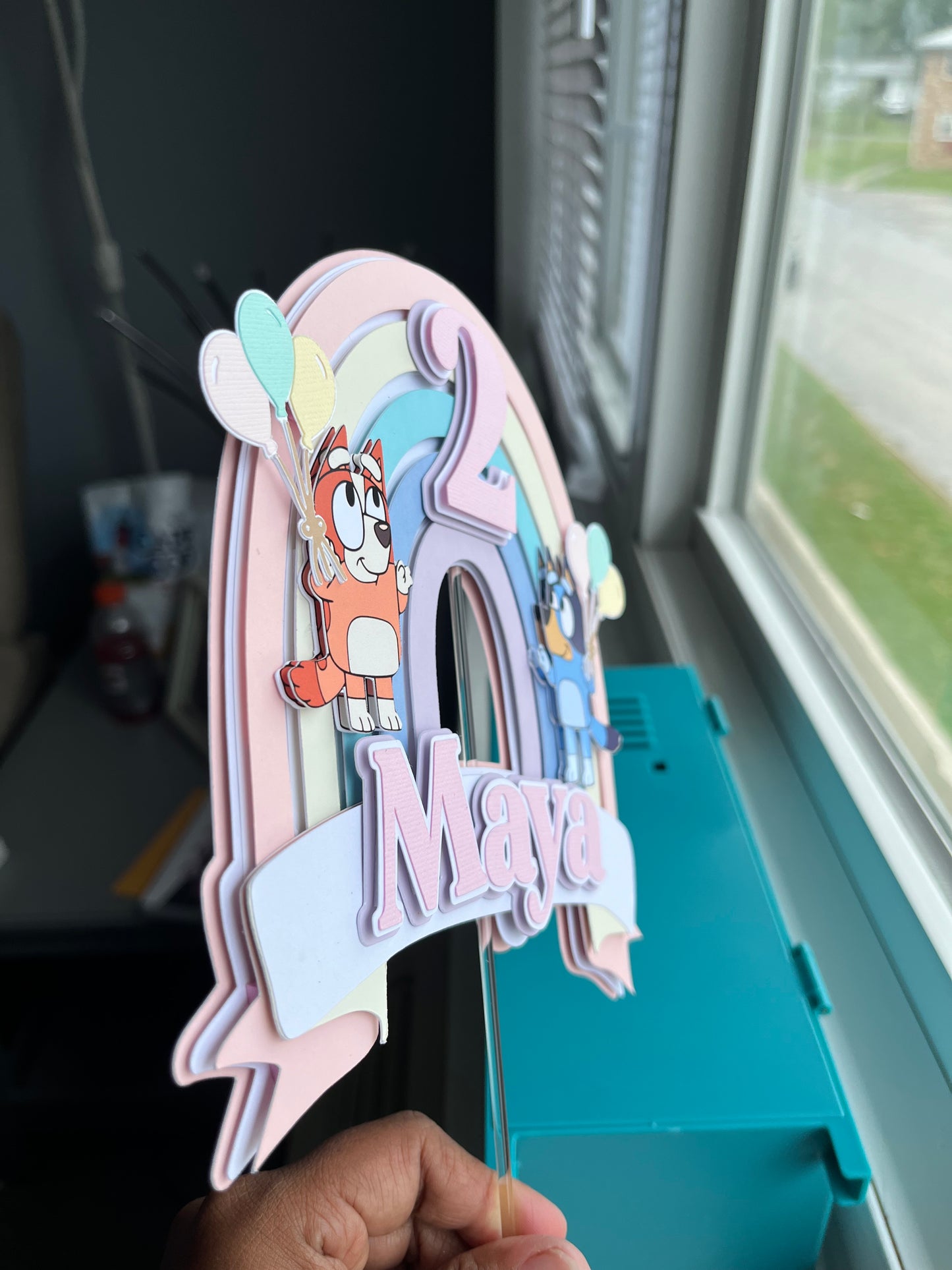 Bluey Rainbow Cake Topper