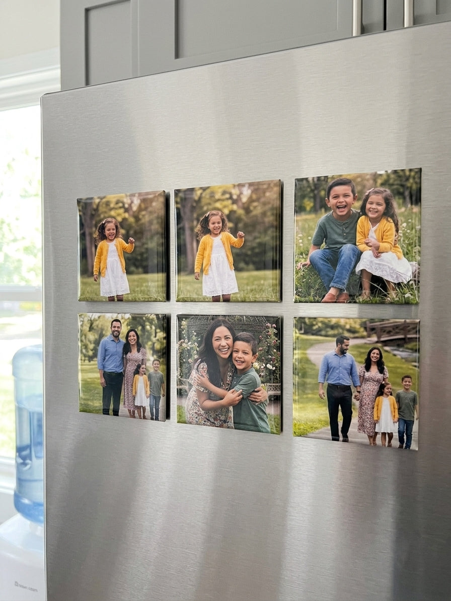 Custom Photo Magnets 2x2 - Personalized Refrigerator Magnets Set of 6