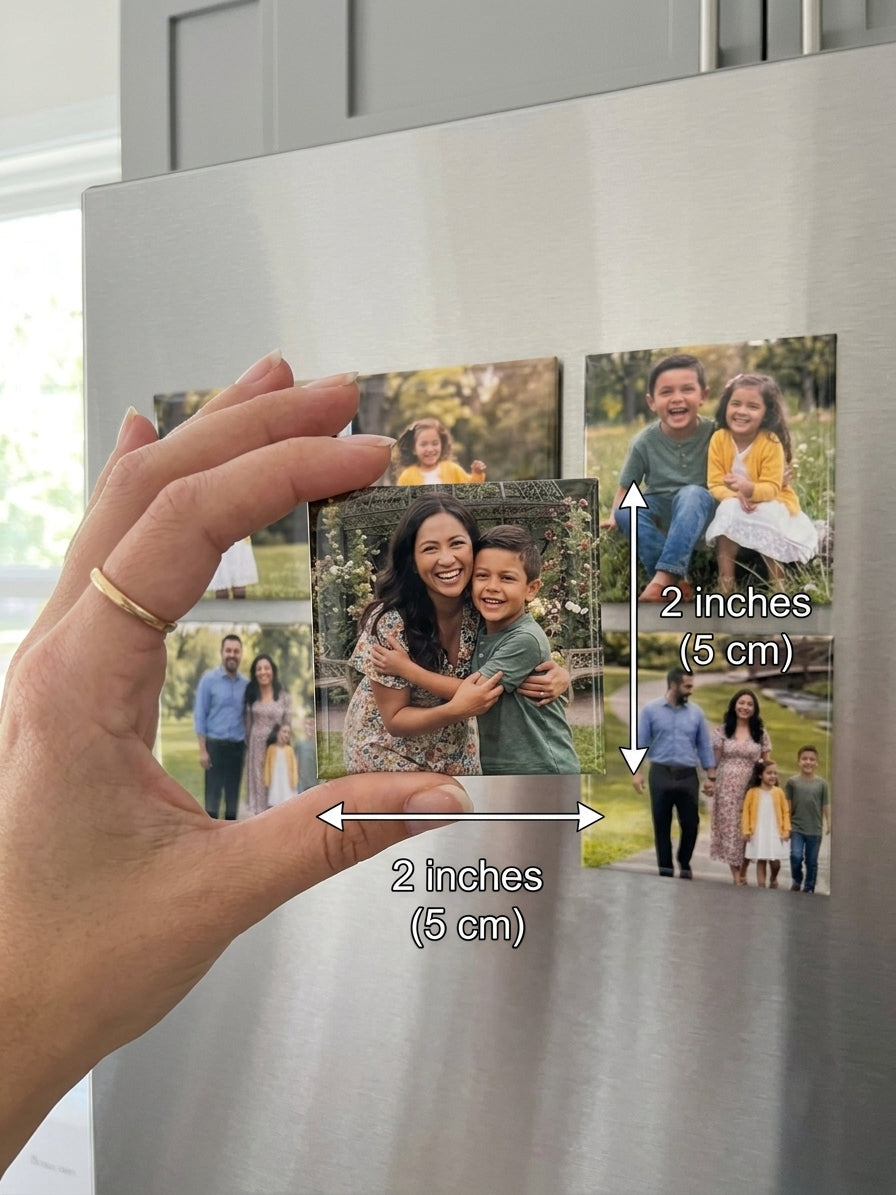 Custom Photo Magnets 2x2 - Personalized Refrigerator Magnets Set of 6