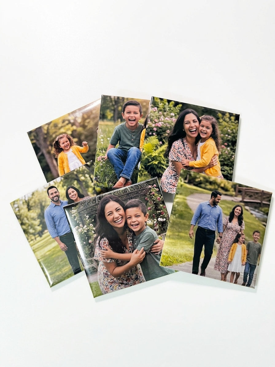 Custom Photo Magnets 2x2 - Personalized Refrigerator Magnets Set of 6